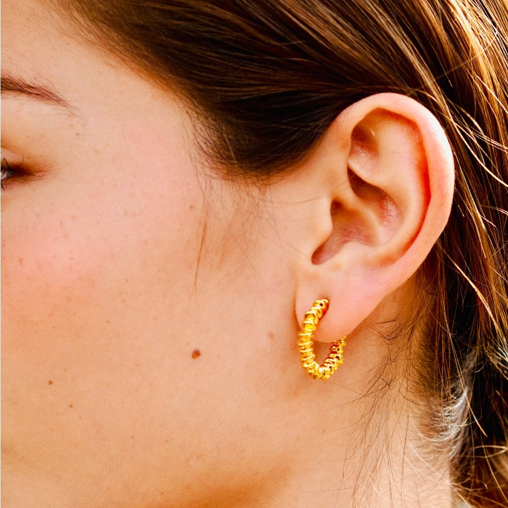 Gold Twisted Hoop Earrings